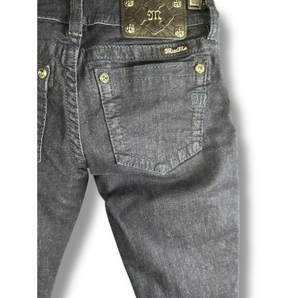 Miss Me Skinny Sequin Sparkle Jeans Dark Wash Low Rise - Picture 7 of 8